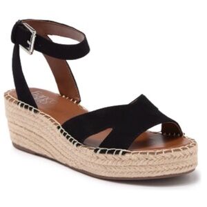 ⚡️Like-New⚡️Franco Sarto Black Espadrille Wedge Sandals
